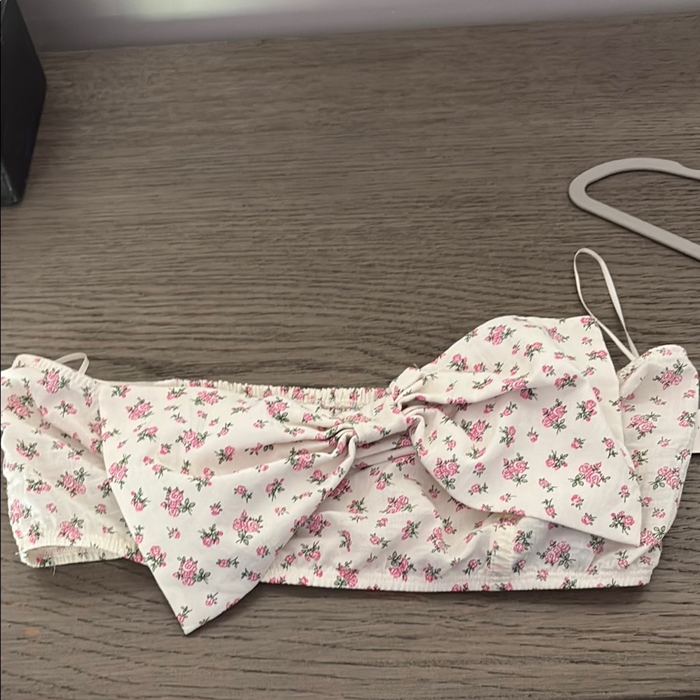 ANTHROPOLOGIE Floral Bow Bustier Top Size Small NWT - Picture 2 of 4
